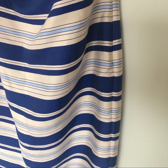 Banana Republic formal Blue Stripe Dress 1shoulder - Picture 6 of 8